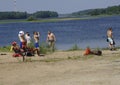 Russia - Berezniki on 18 July : closed of people on the beach
