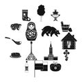 Russia black simple icons