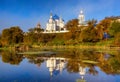 Bogolubovo.  Piously-Bogoljubsky monastery in sunny day Royalty Free Stock Photo