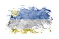 Russia, Buryatia flag background painted on white paper with watercolor Royalty Free Stock Photo