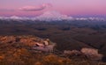 Russia, Caucasus Mountains, Kabardino-Balkaria. Snow-Covered Sleeping Volcano Elbrus At Daybreak.Epic View Of Elbrus From The Nort
