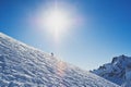 Man glides along the ridge