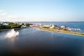 RUSSIA, CHEBOKSARY - August 22, 2020: View of Volga river in Cheboksary