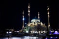 Russia, Chechen Republic, the city of Grozny view of the mosque in the night lights