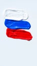 Russia. children draw the Russian flag. day of Russia and the flag. paint And brush for creativity. the patriotism of