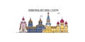 Russia, Chita tourism landmarks, vector city travel illustration