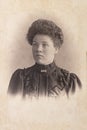 RUSSIA - CIRCA 1905-1910: A portrait of young woman, Vintage Carte de Viste Edwardian era photo