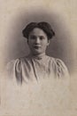 RUSSIA - CIRCA 1905-1910: A portrait of young woman, Vintage Carte de Viste Edwardian era photo