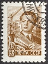 RUSSIA - CIRCA 1960: Postage stamp printed in Soviet Union Russia shows Architect, Definitive Issue No.9 serie, circa