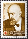 RUSSIA - CIRCA 1975: Russia postage stamp USSR 1975 The 100th Anniversary of the Birth of M.P. Konchalovsky 1875-1942