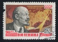 Lenin Portraits and Map of Russia Royalty Free Stock Photo