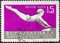 RUSSIA - circa 1959: stamp printed by Russia, shows Gymnastics, olympic sport circa 1959