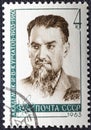 RUSSIA - CIRCA 1963: a stamp printed in Russia shows Igor Vasilyevich Kurchatov, was a Soviet Nuclear Physicist, member