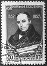 RUSSIA - CIRCA 1952: stamp printed by Russia, shows Vasili Zhukovski.