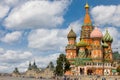 Russia, Cityscape with Saint Basil`s Cathedral in Moscow