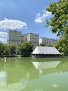 Russia. Clean ponds Chistye Prudy in sunny June day in Moscow