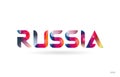 russia colored rainbow word text suitable for logo design