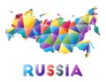 Russia - colorful low poly country shape.