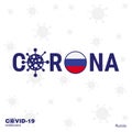 Russia Coronavirus Typography. COVID-19 country banner