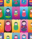 Russia doll square symmetry seamless pattern Royalty Free Stock Photo