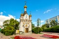 Russia . Ekaterinburg . Labor square and chapel of St. Catherine