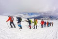 RUSSIA, Elbrus-August 29, 2018: Climbers go climbing. Every year hundreds of people strive to conquer the highest point of Russia