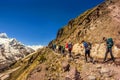 RUSSIA, Elbrus-August 29, 2018: Climbers go climbing. Every year hundreds of people strive to conquer the highest point of Russia