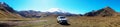 Russia, Elbrus - October , 2020. Toyota RAV4 four wheel drive SUV being used on Elbrus unpaved roads and terrain