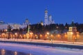 Russia. Ensemble of Moscow Kremlin at night