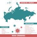 Russia Europe Country Map. Covid-29, Corona Virus Map Infographic Vector Template EPS 10