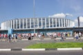 Russia. Fans gather at the stadium before the match