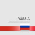 Russia flag background. Ribbon in the color of the russian flag on a white background. National poster. Vector tricolor flat