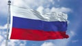 Russia Flag in a Blue Sky Royalty Free Stock Photo