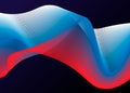 Russia flag in the form of wave ribbon. Vector illustration on dark background