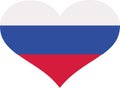 Russia flag heart