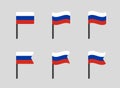 Russia flag icons set, Russian federation national flag symbols