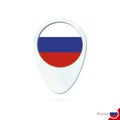 Russia flag location map pin icon on white background Royalty Free Stock Photo