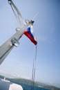 Russia flag on mast Royalty Free Stock Photo