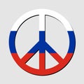 Russia flag in peace symbol. No war. Peaceful concept. Vector illustration