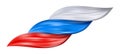 Russia flag. Realistic hair volume colorful flow.