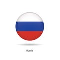 Russia flag - round glossy