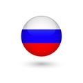 Russia flag round glossy Royalty Free Stock Photo