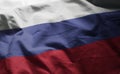 Russia Flag Rumpled Close Up