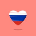 Russia flag shaped love illustration