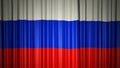 Russia flag silk curtain on stage. 3D illustration Royalty Free Stock Photo