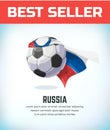 Russia football or soccer ball. Football national team. Vector illustration