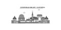 Russia, Gatchina city skyline isolated vector illustration, icons