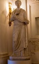 Russia, Gatchina - March 10, 2023: Sculpture of Melpomene in the palace of Paul the First