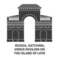 Russia, Gatchina, Venus Pavilion On The Island Of Love travel landmark vector illustration