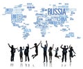 Russia Global International Countries Globalization Concept Royalty Free Stock Photo